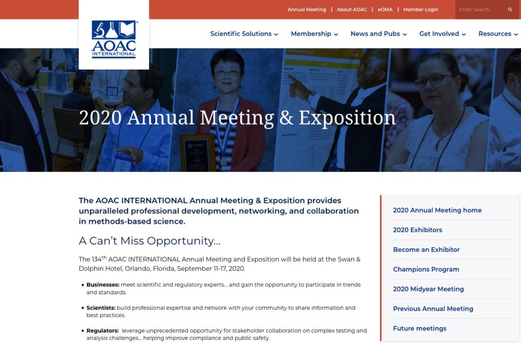 The AOAC INTERNATIONAL Annual Meeting & Exposition
